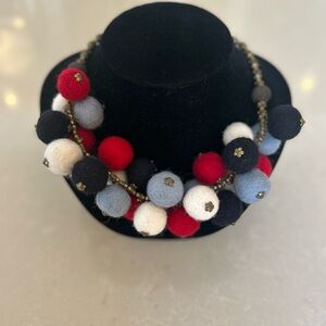 Handmade Felted Ball Necklace